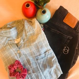 Oversized flannel blue